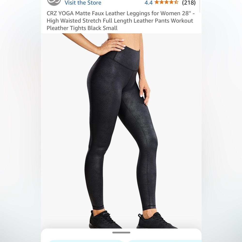 CRZ YOGA faux leather high waist leaggings